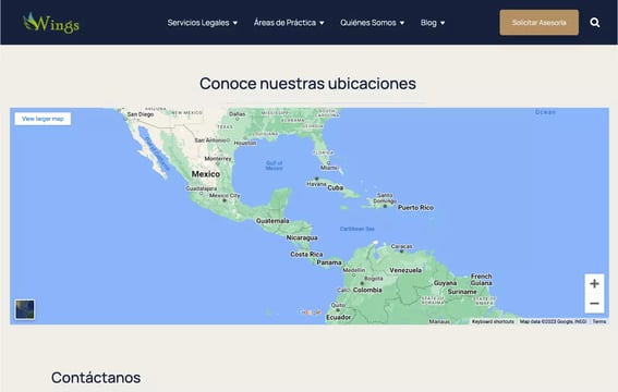 ejemplo de mapa en página de abogados
