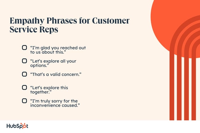 empathy in customer service, phrases to say