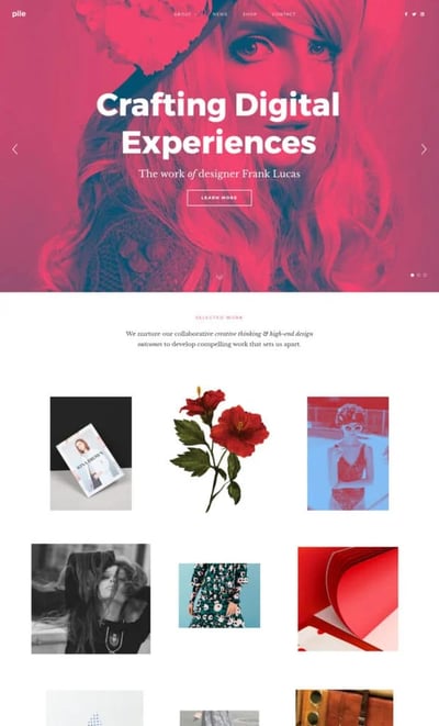 mobile website design: pixelgrade homepage