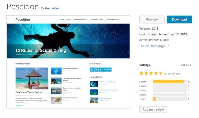 Poseidon WordPress theme