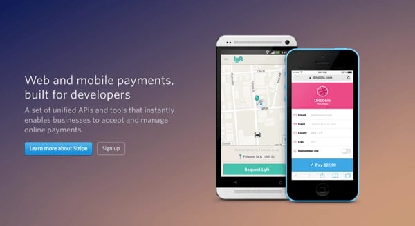 stripe homepage