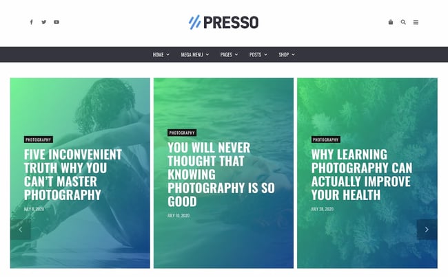 Best viral WordPress themes: PRESSO