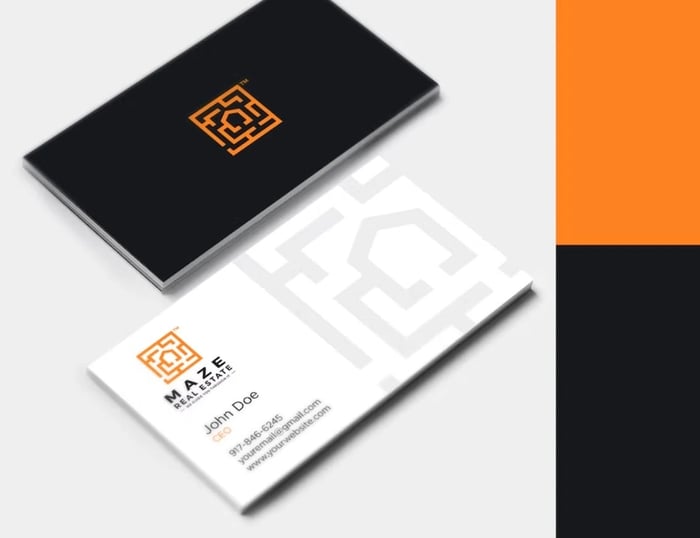 best real estate business cards, Maze Real Estate