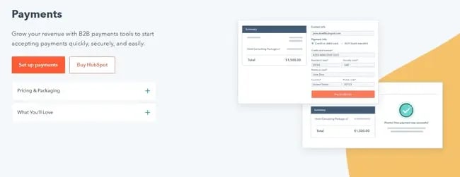 Payment processing provider: HubSpot Payments