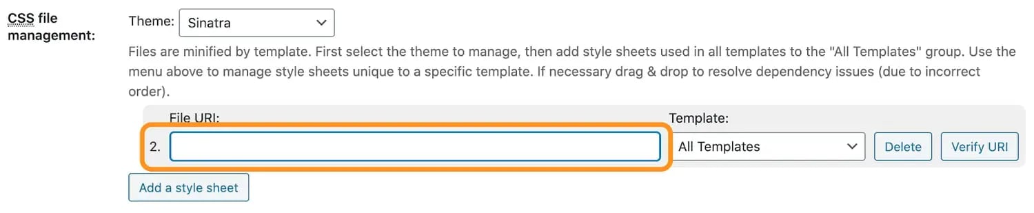 the settings page in the w3 total cache plugin