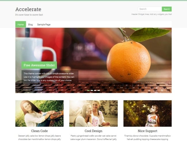 Accelerate responsive wordpress theme 