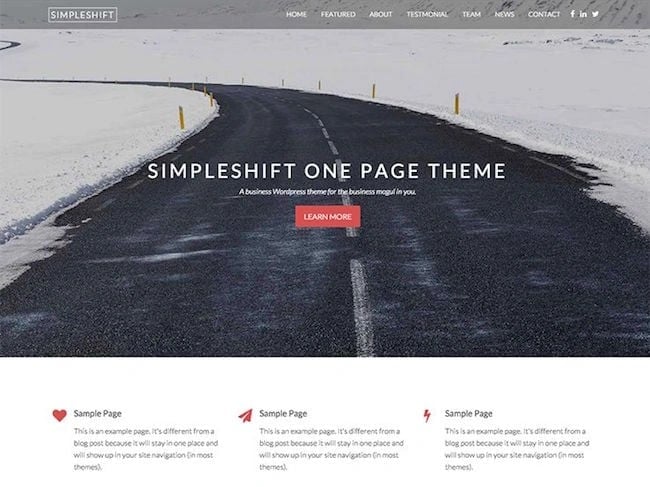 simpleshift responsive wordpress theme