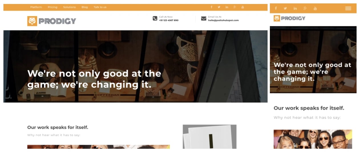 prodigy responsive web design template