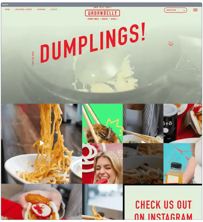 restaurant website templates: urbanbelly