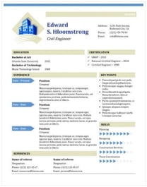 resume templates for word: Civil engineer