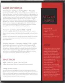 resume templates for word: Reverse two-column resume template