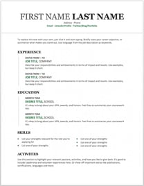 resume templates for word: Modern chronological resume template