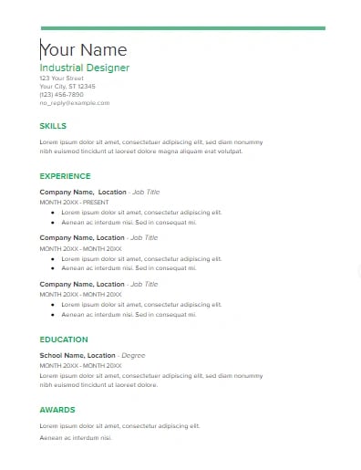 spearmint resume template