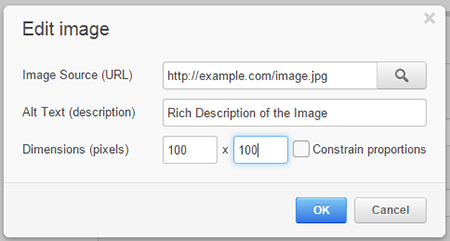 include a keyword-rich description of the image