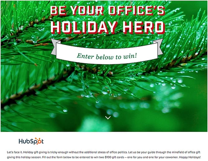 Holiday Hero Landing Page