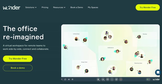 saas website design: wonder 