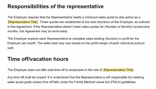 Sales commission agreement example: PandaDoc