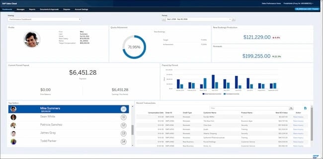 sales performance management software: sap sales cloud