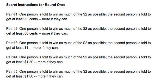 secret instructions: learning the value of mutually beneficial negotiations 