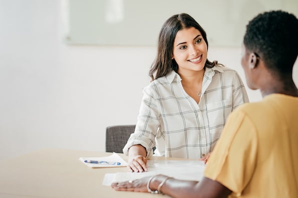 A sales rep asking an interview question.