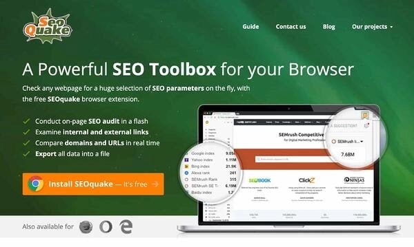 free SEO Tool: SEOquake