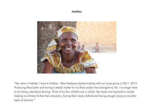 social entrepreneurship example: sheabutter radiance employee profile