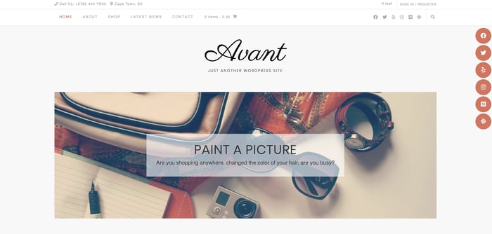 avant simple wordpress theme