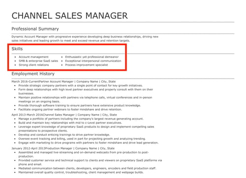 example of bulleted list of leadership skills on a resume