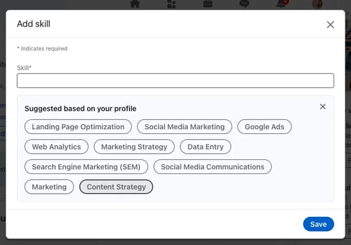 How to add the skill section to your LinkedIn profile.