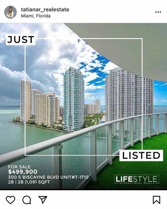 realtor social media example instagram post announcing new listing