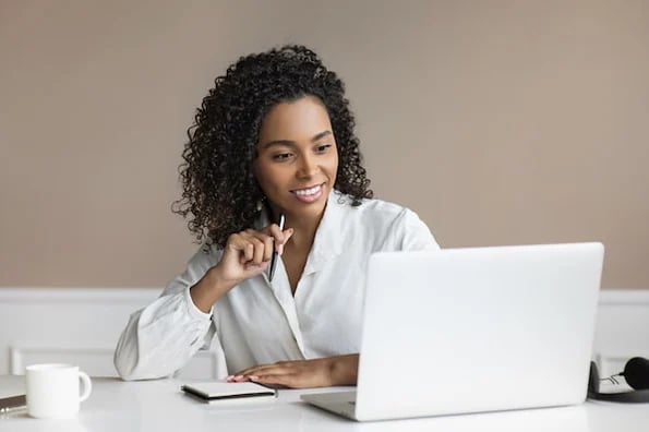 A marketer on her laptop 