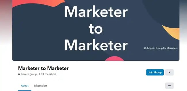 Marketer to Marketer—HubSpot Facebook Group