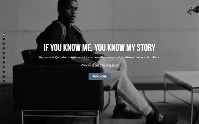 Strikingly website example: Quinnton Harris