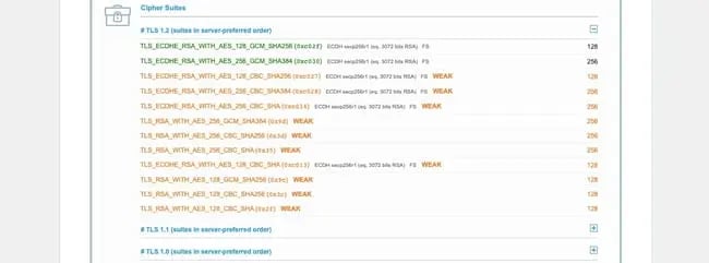 how to fix SSL handshake failed: view cipher suites supported by server 