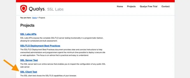 how to fix SSL handshake failed: navigate to SSL Client test