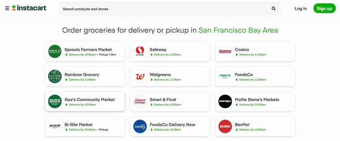 startup example, instacart