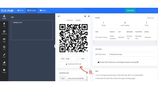 how to make a survey with a qr code, final steps of creating the qr code