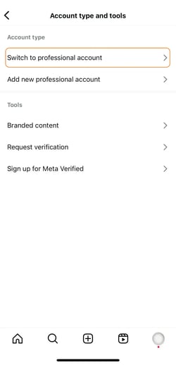 switch to professional.webp?width=250&height=519&name=switch to professional - The Ultimate Guide to Instagram for Business [+ Data From 650+ Marketers]