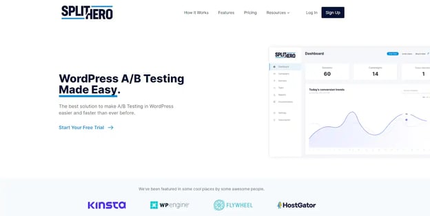 Split Hero WordPress A/B testing plugin