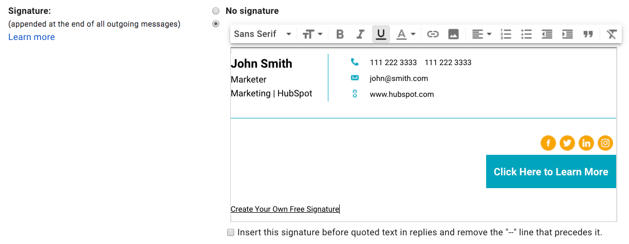 Gmail Email Signature Generator