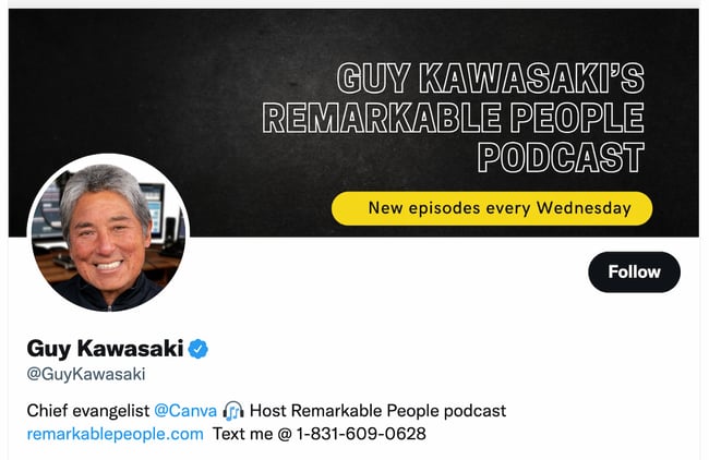 twitter power user account: guy kawasaki