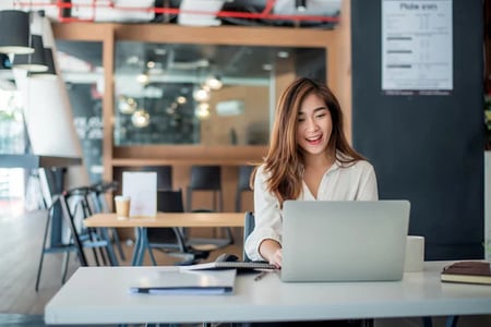 businesswoman using different types of automation for her business