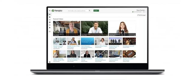 video content management system: panopto homepage