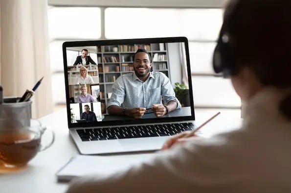 remote employees having a virtual remote meeting