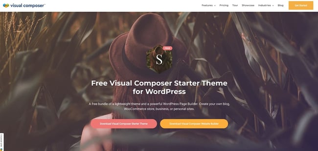 Visual Composer drag-and-drop theme landing page
