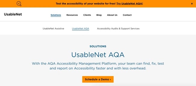 UsableNet AQA 是一个自动化可访问性测试平台