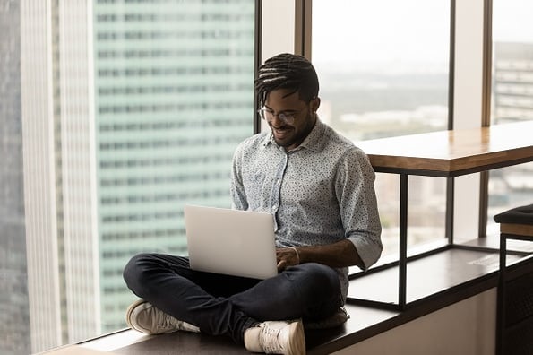 Young man studying Electronic Data Interchange concepts.