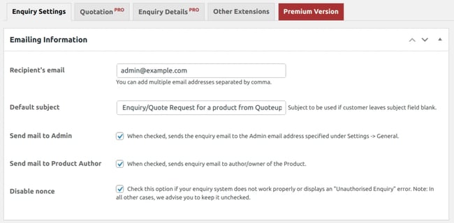 Best WooCommerce plugin: Product Enquiry for WooCommerce