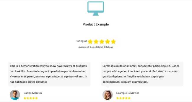 Testimonials Showcase plugin grid demo