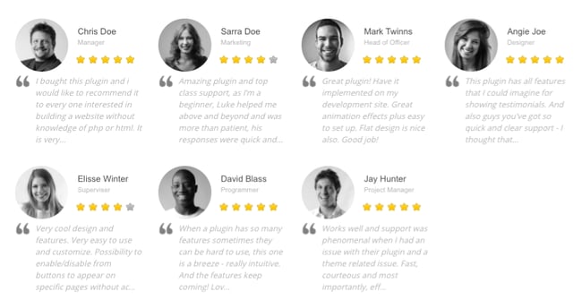 emo of the wordpress testimonials plugin testimonials showcase